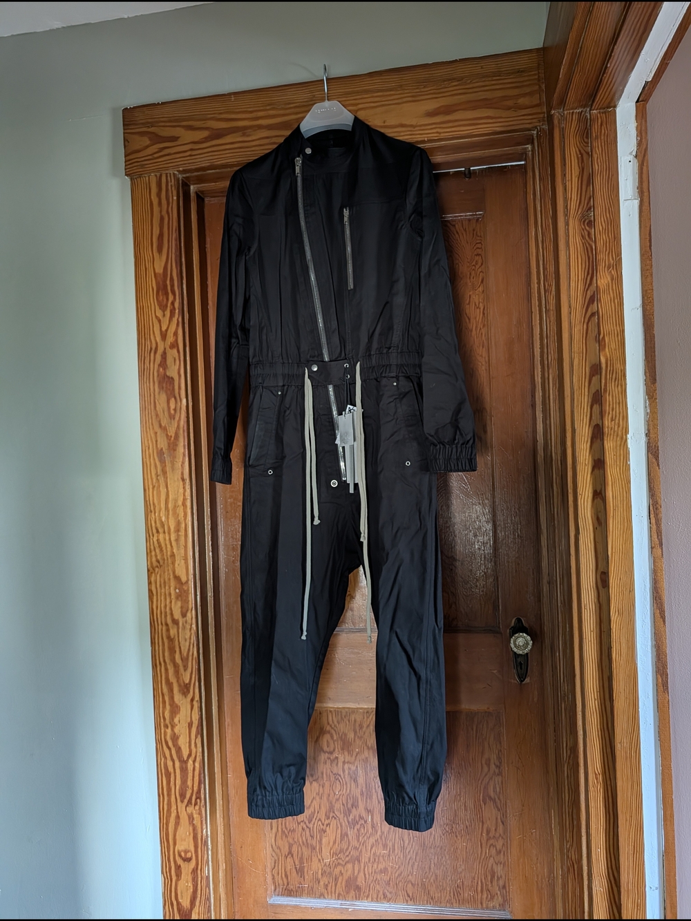 Rick Owens GARY Flight Suit SS21 Black Phlegethon Drawstring Bauhaus Italy 48